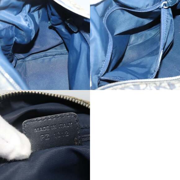 DIOR Trotter Canvas Boston Bag Navy Gold - Picture 12 of 12